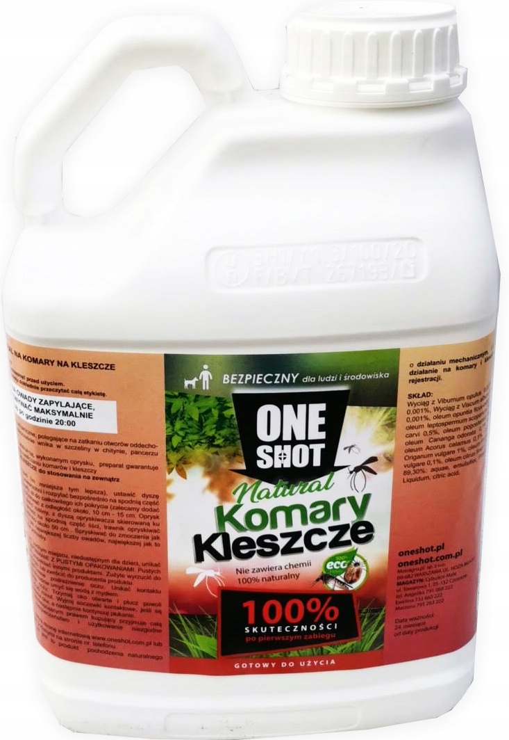 OneShot NATURAL KOMARY KLESZCZE OPRYSK 5L
