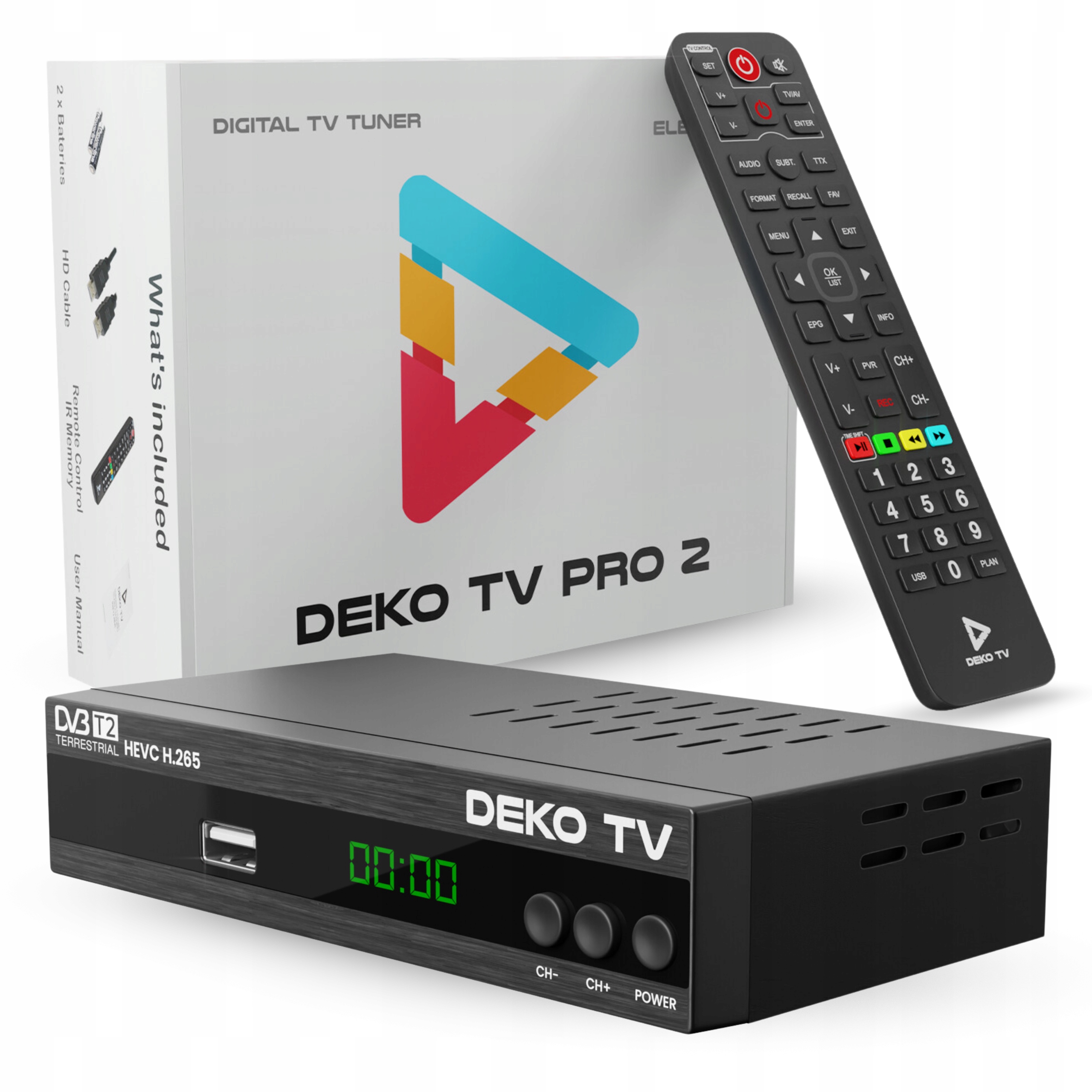 Tuner Dekoder DVB-T2 DekoTV PRO2 Telewizji Naziemnej HEVC H.265 DEKO Pilot