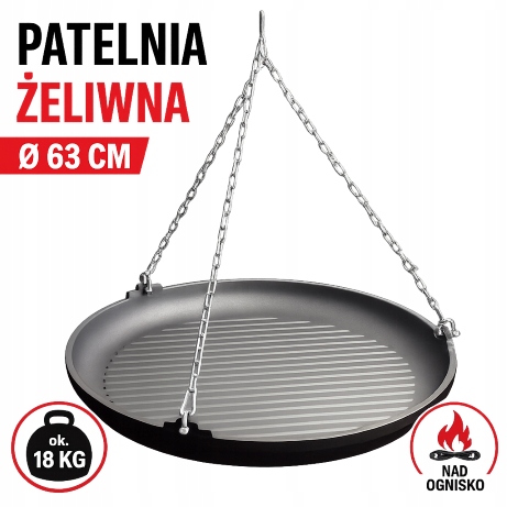Patelnia żeliwna 63 cm na trójnóg Kawmet grill ognisko palenisko