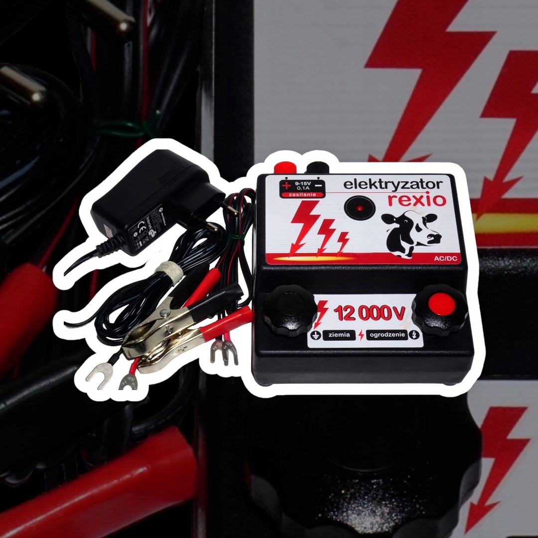 Elektryzator/pastuch dla psów, krów, koni - REXIO - 0,6J, mocny 12000V! Kod producenta REXIO ECO