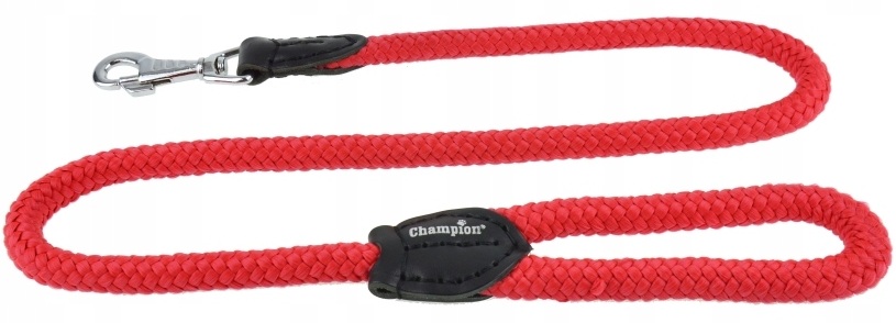 Champion Vodítko pro psa Tradiční lanko s kůží 1,2 m/1,4 cm Červená