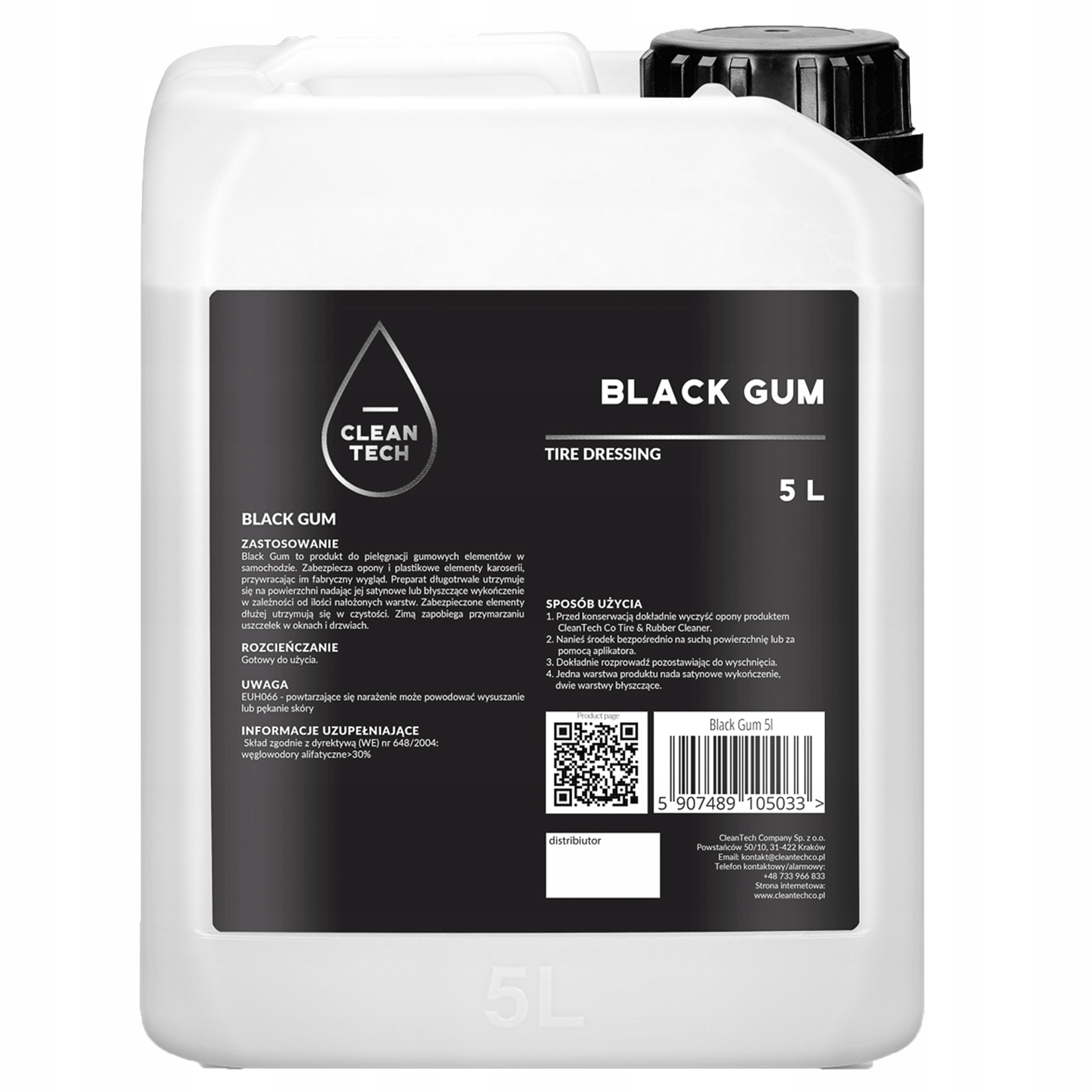 CleanTech Black Gum 5l dressing do opon