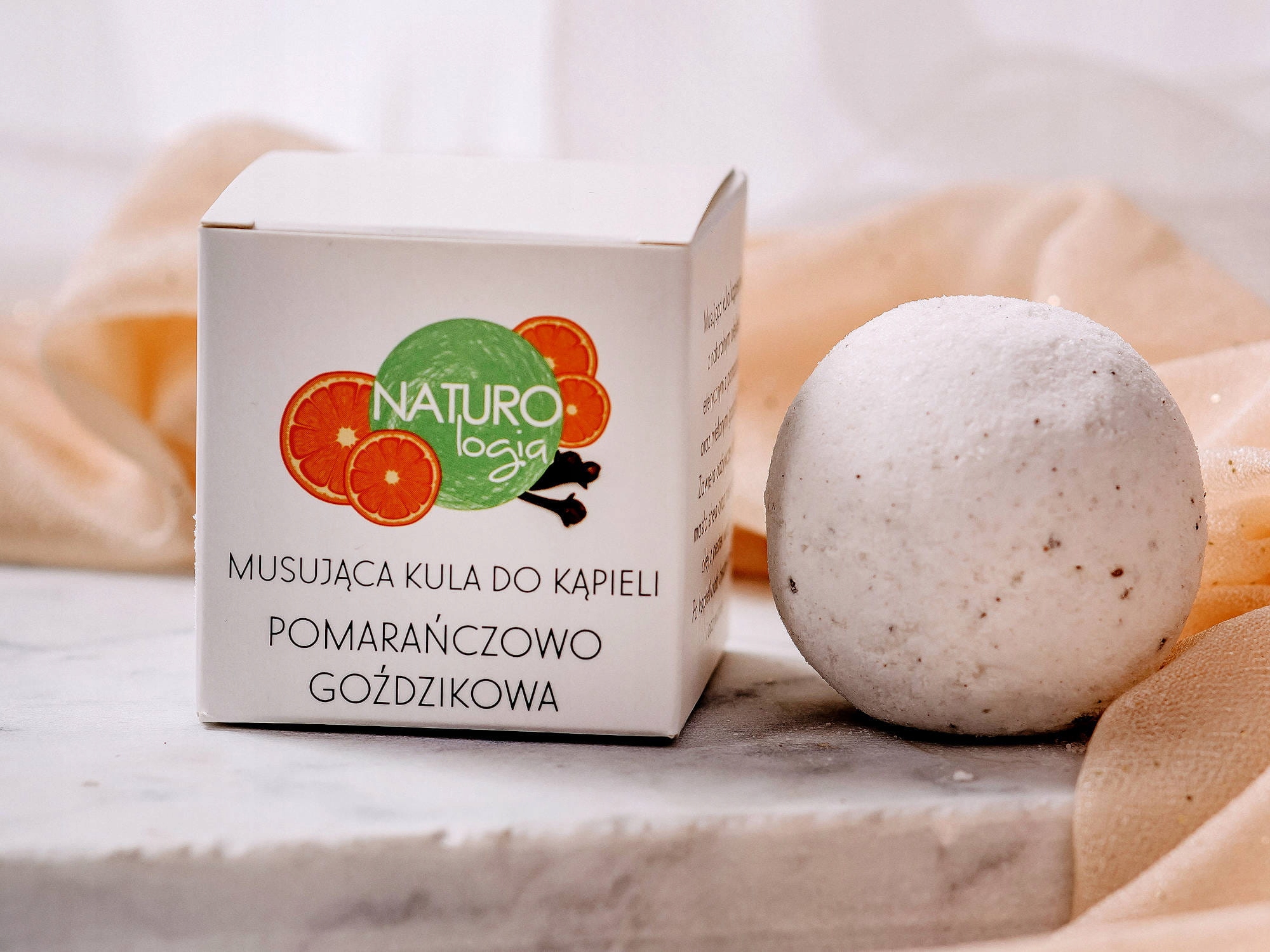 Musująca kula do kąpieli pomarańczowo goździkowa