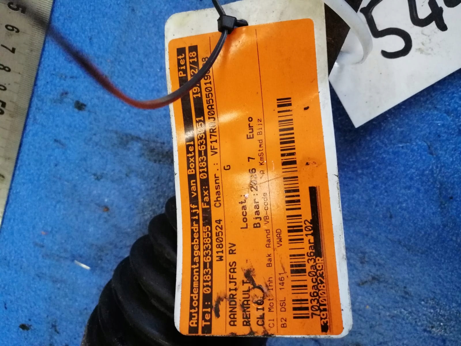 RENAULT CLIO 2016 R right 1.5 DCI semi-axis 391008239R