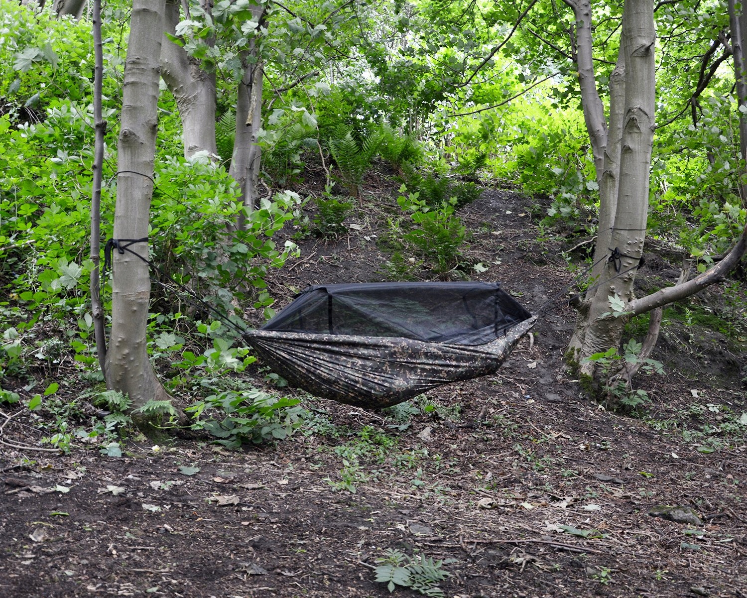 DD HAMMOCKS Frontline Hamak Kamuflażowy z Moskitierą na Kemping i Wędrówki — miniatura 5