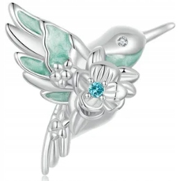 Charms mátový pastelový kolibřík kolibřík stříbro 925