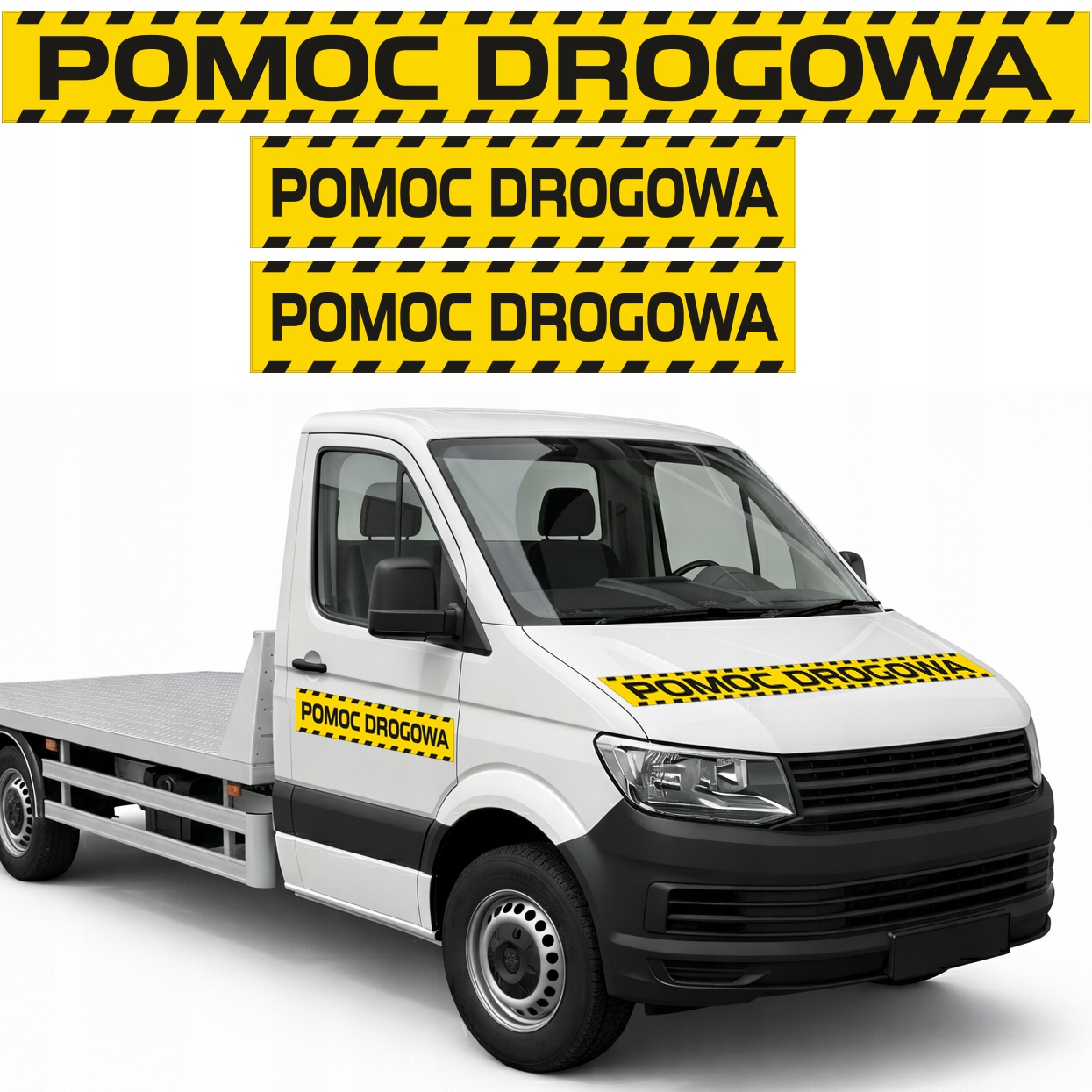 Zestaw Naklejek Naklejki Pomoc Drogowa Autolaweta Laweta 3 sztuki 140cm