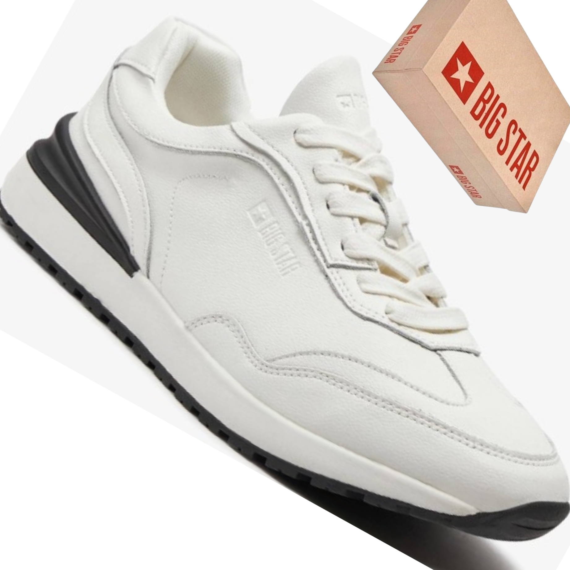 Męskie Sneakersy Big Star NN174288 Białe Skórzane Buty Sportowe