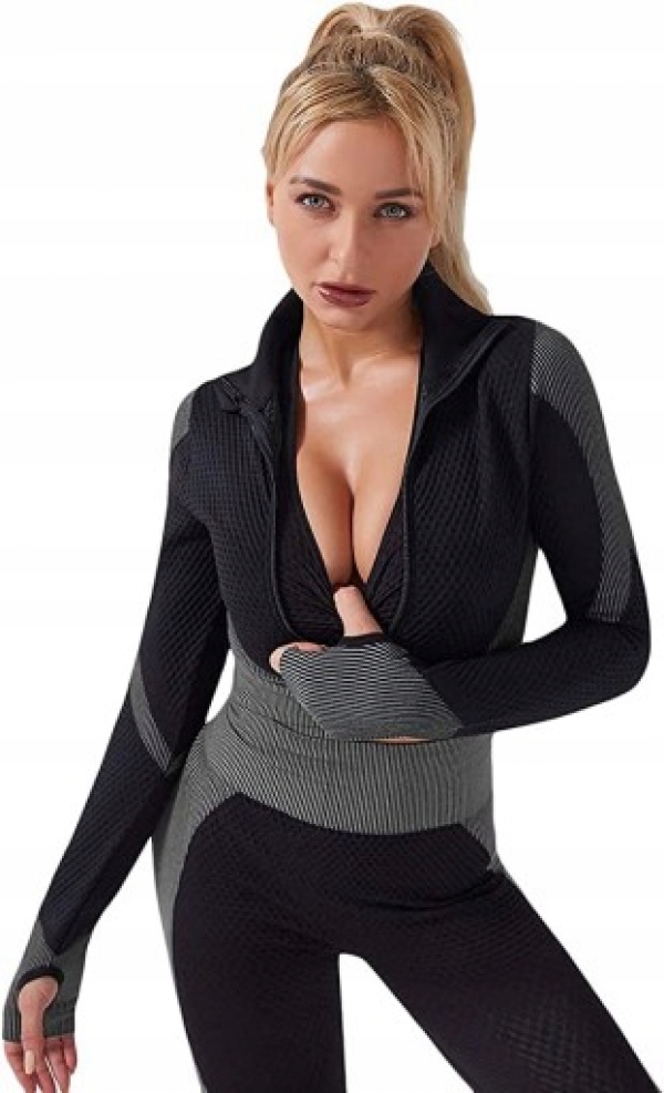 DAMSKI 3-CZĘŚCIOWY DRES FITNESS TRENINGOWY Rozmiar L