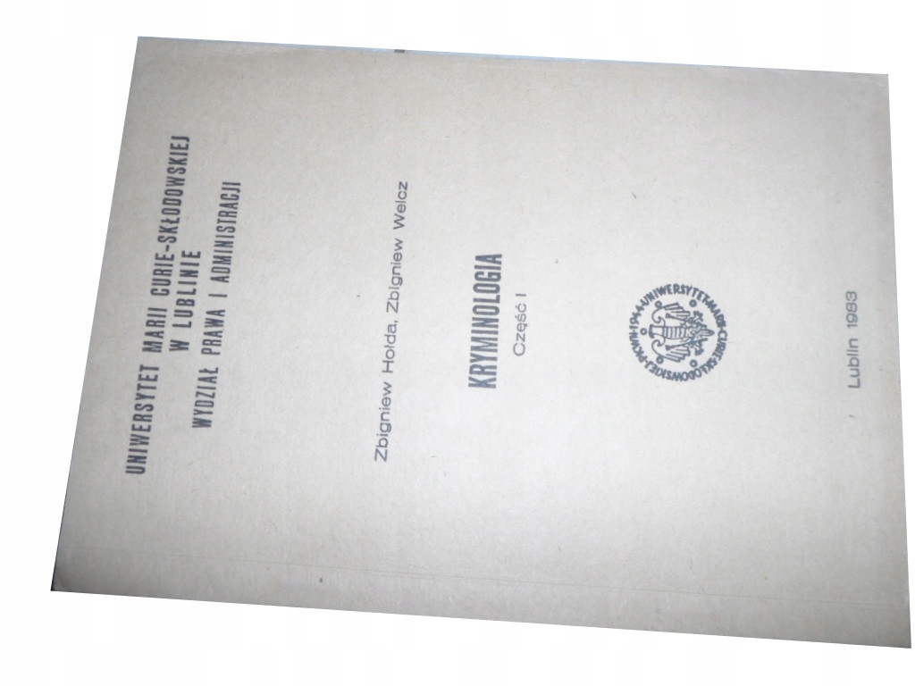 Kryminologia Hołda cz 1