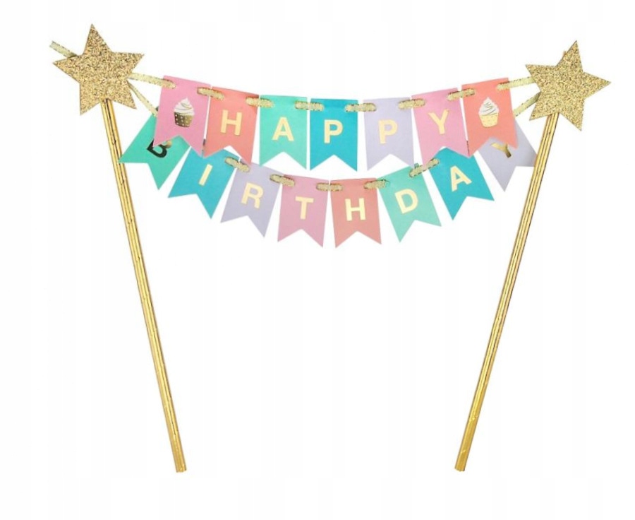 

Topper na tort Happy Birthday kolorowy toper
