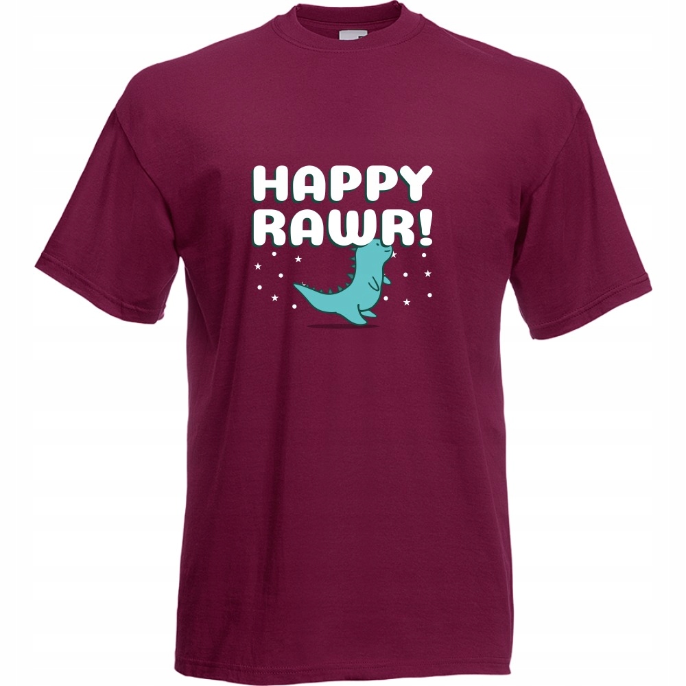 

Koszulka happy rawr dinozaur S burgund