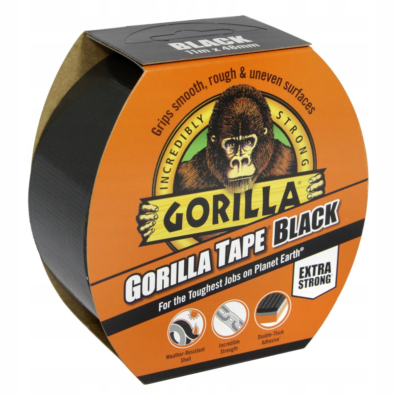

Czarna Gorilla Tape 11 m Taśma Supermocna Gaffer