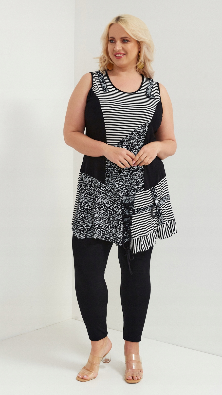 

Tunika 3DZIANINY Plus Size Bez Rękawów