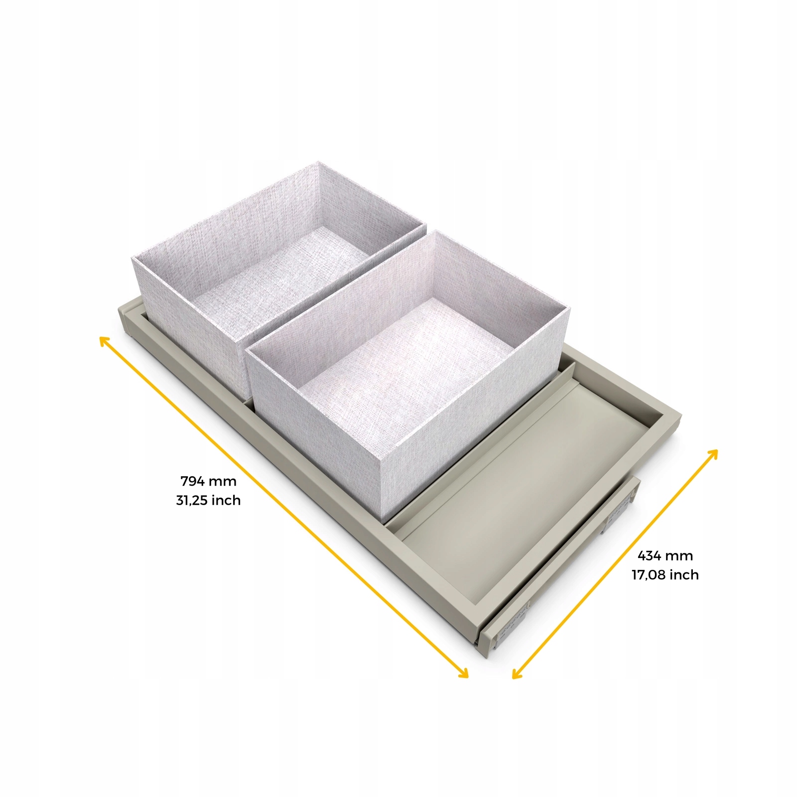 Szuflada z tacką HACK, moduł 800 mm, kamienno-szary Marka Emuca