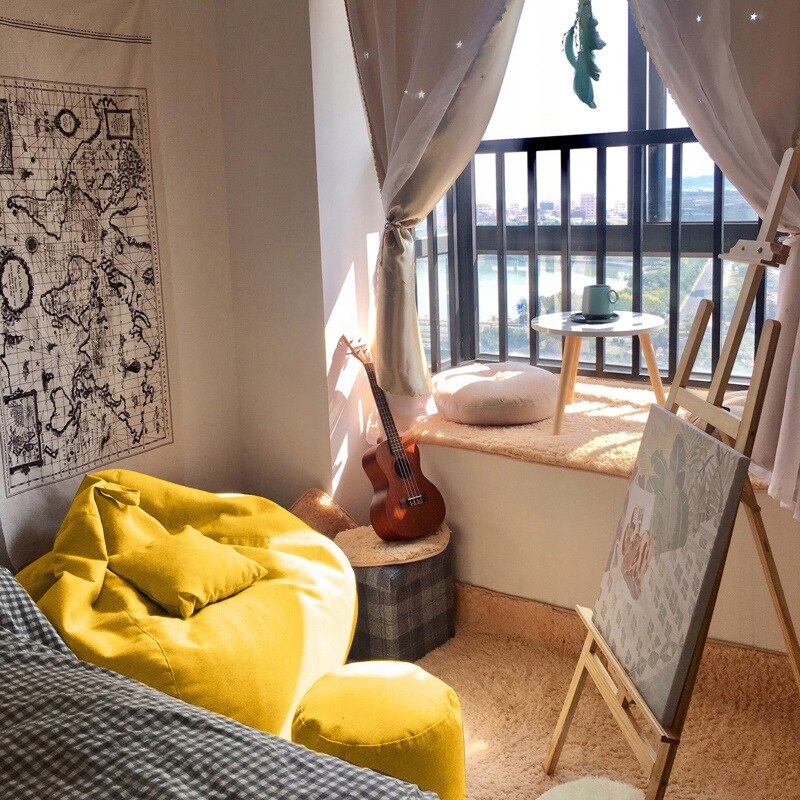 Lazy Sofa Bean Bag Chair Meble Recliners 100x120cm Szerokość 100-100 cm