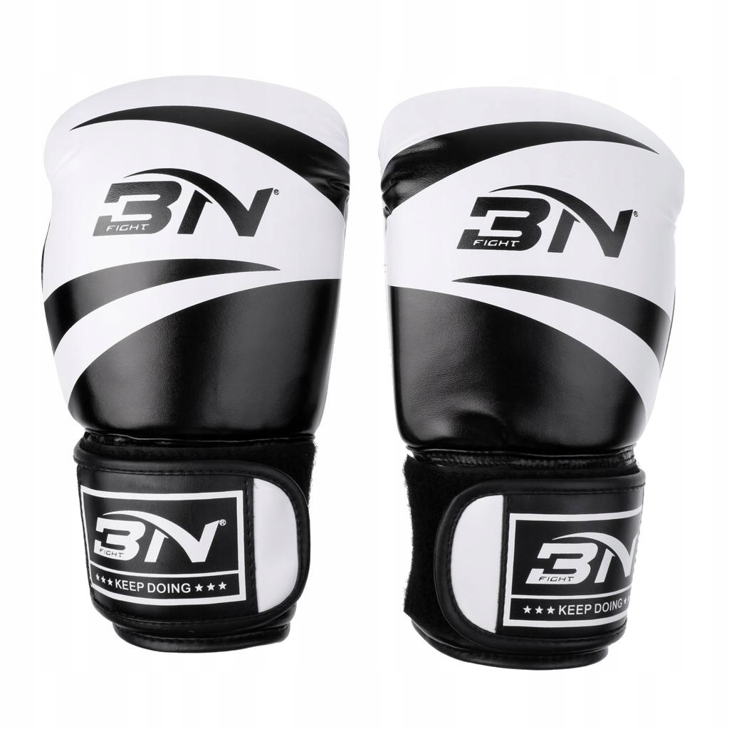 de-1 Pair Adult PU Leather Boxing Gloves Thick Padding Sparring White Marka bez marki