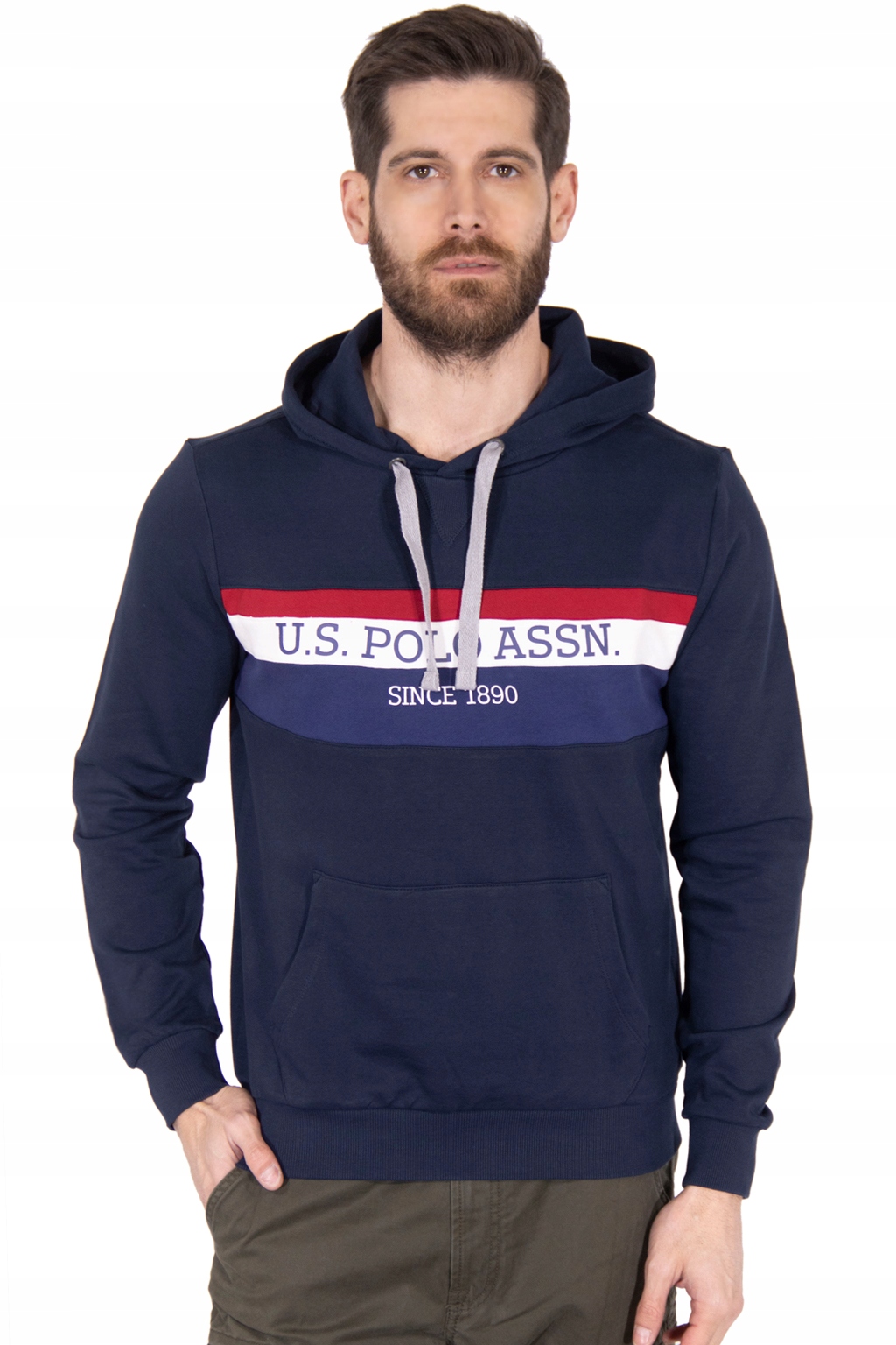 U.s. Polo Assn. Tmavě Modrá Mikina S Logem Kapuce (M)