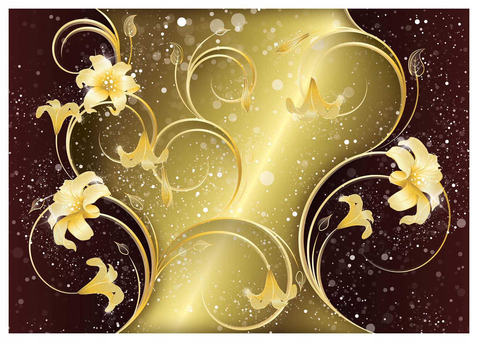 Vliesová fototapeta Lilie zlato-červené kvety na stenu 416x254 lepidlo