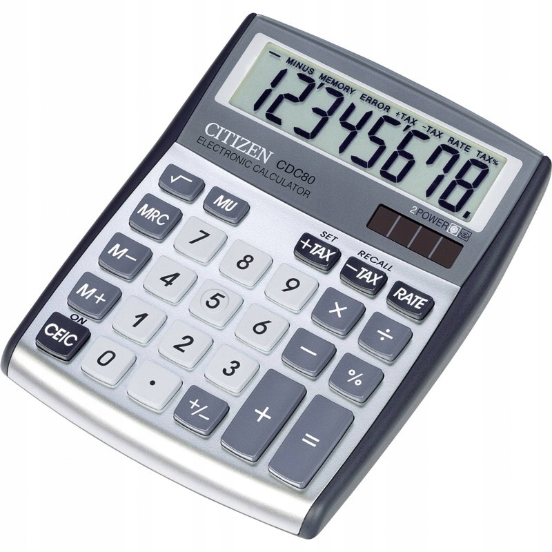 Citizen Kalkulator CDC-80 Biurowy 8-POZYCJI Grafit