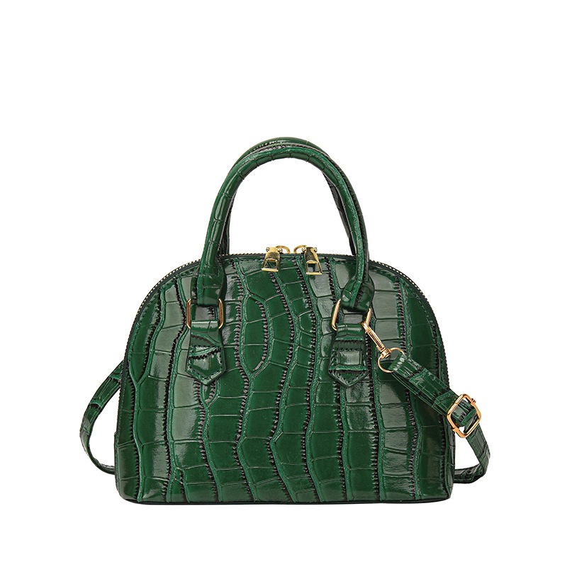 dámská kabelka kufřík zelená lakovaná hadí přes rameno elegantní