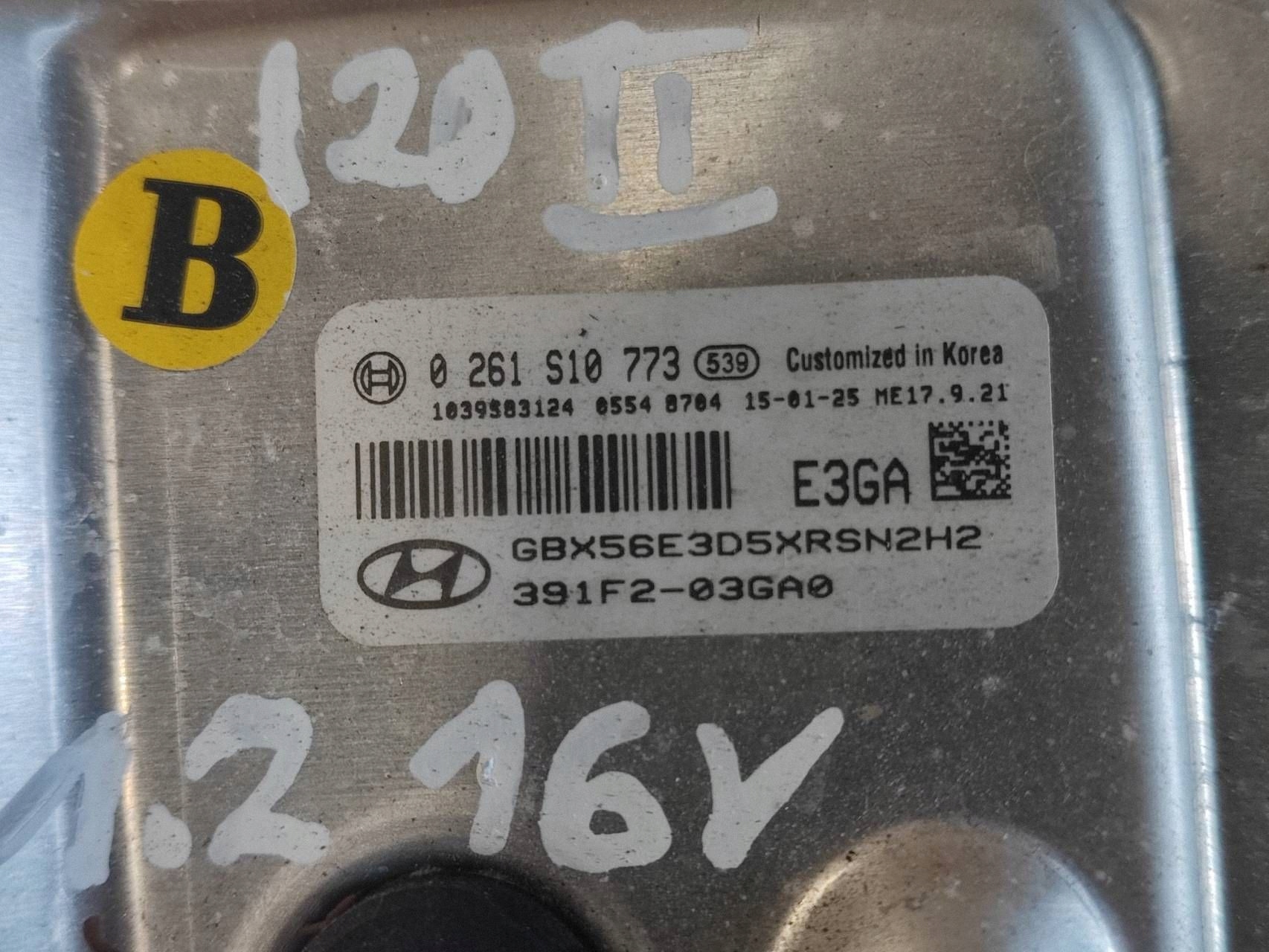 HYUNDAI I20 II computer control unit of the engine 1.2 16V E3GA 0261S10773