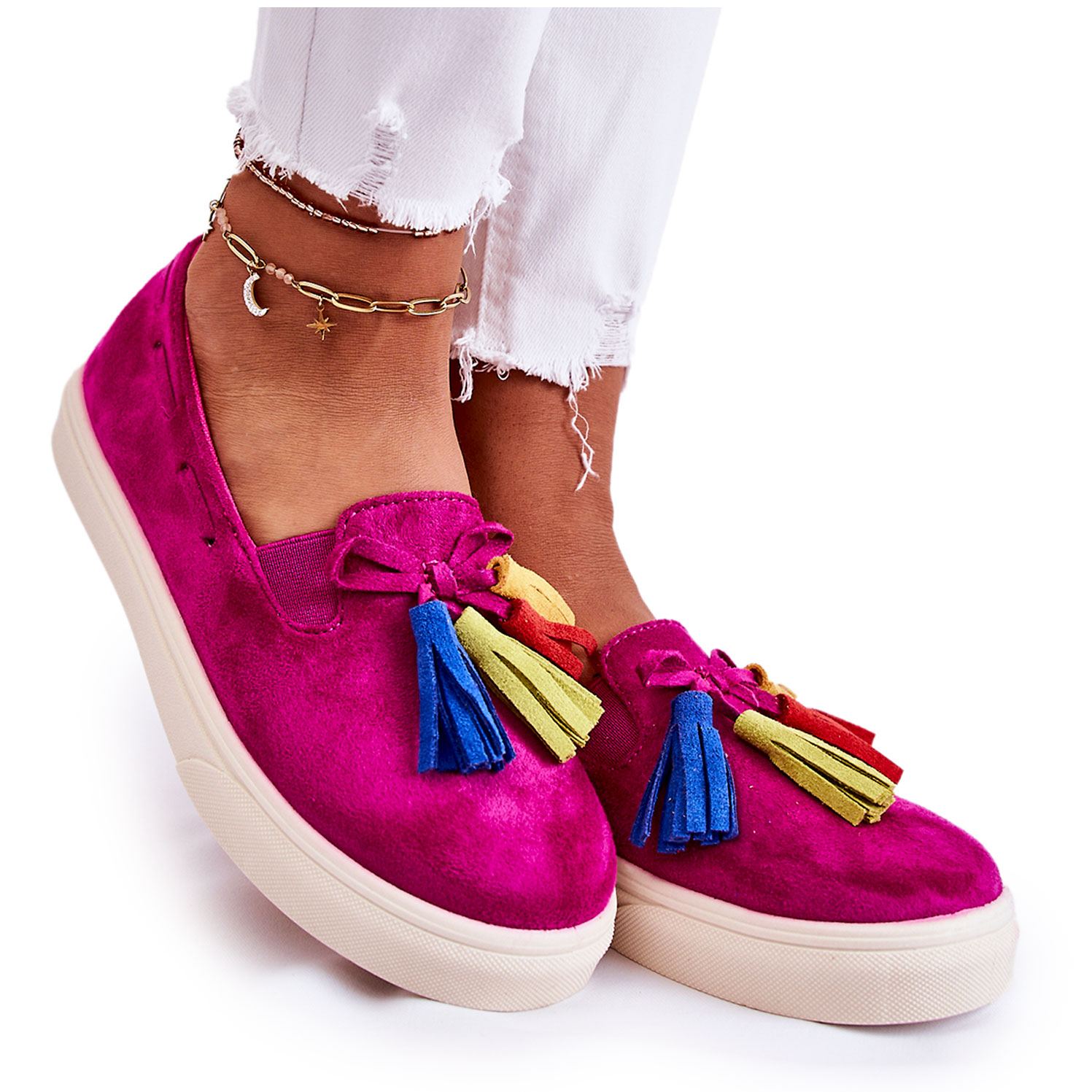 

Damskie Tenisówki Trampki Slip-on Fuksja 39
