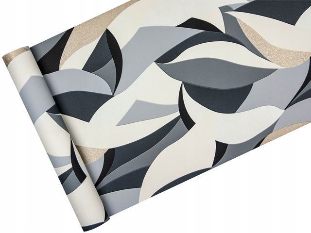 Tapeta Elle Decoration Šedá Geometrie Zlato