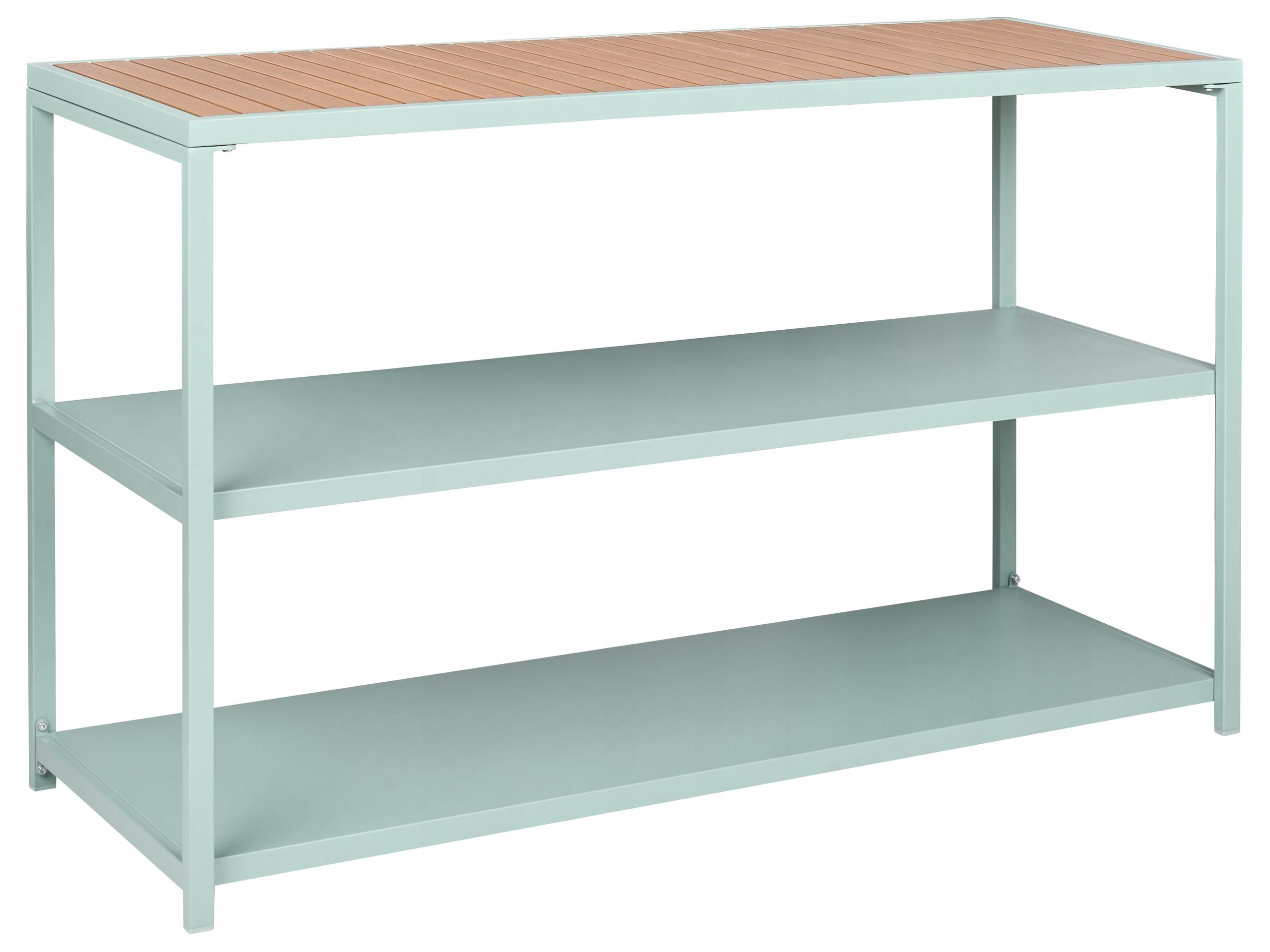 Wyspa kuchenna ogrodowa 2 półki 150 x 50 x 90 cm jasnozielona