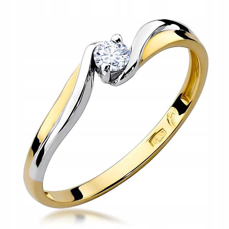 Złoty Pierścionek zaręczynowy 333 Cyrkonia 8k r.18
