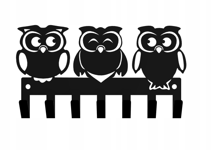 Wieszak ścienny na ubrania klucze MAŁE SOWY