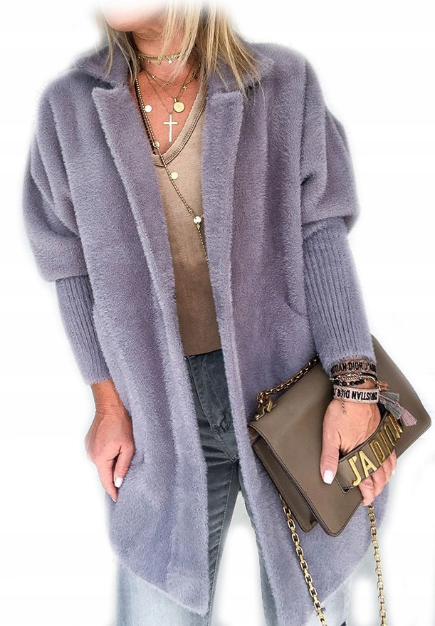 

Płaszcz Alpaka Długi Płaszczyk Wełna Kurtka M