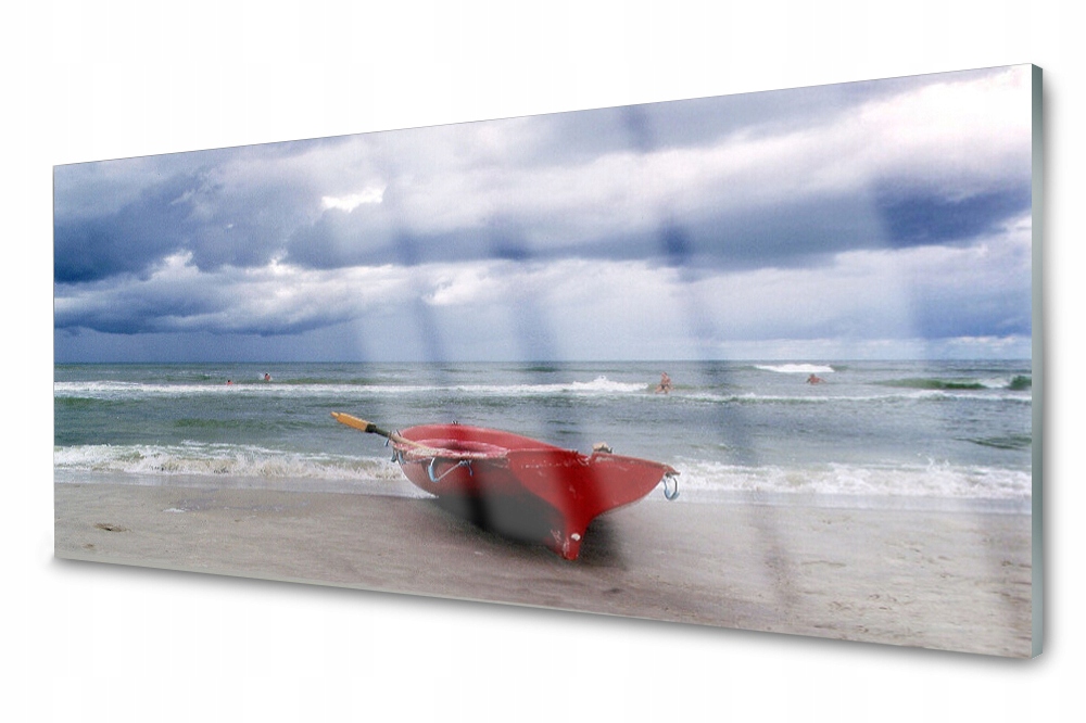 

Panel szklany do kuchni Łódka Plaża Morze 125x50