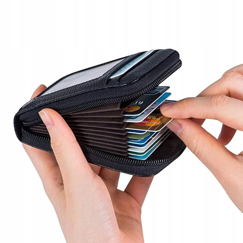 

Portfel Na Karty Kredytowe Skóra Zamek Slim Wallet