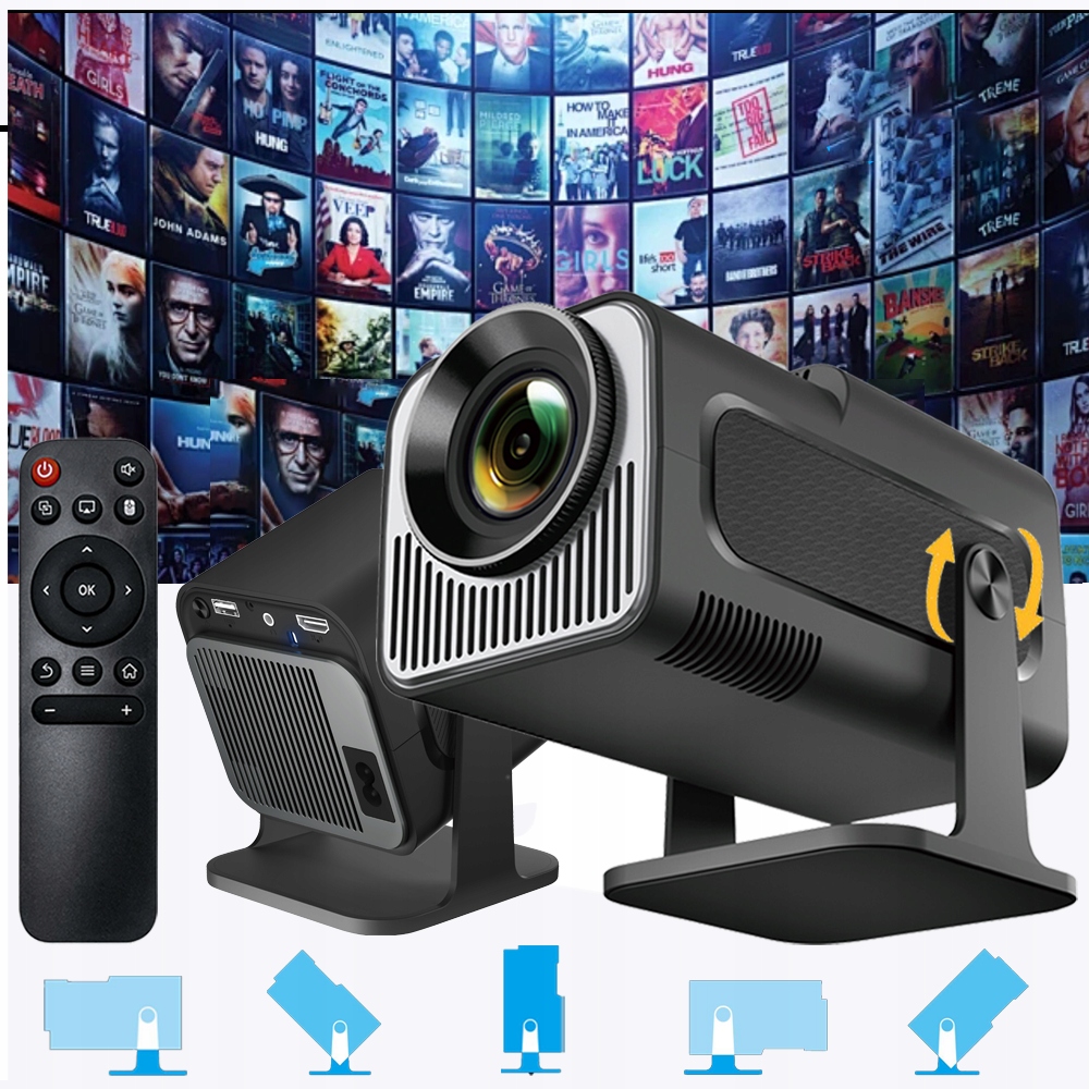 PROJEKTOR RZUTNIK HY320 MINI 2024 NOWA WERSJA PRZENOŚNY HD SMART ANDROID TV