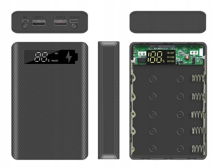 PowerBank obudowa na 5 ogniw 18650 2xUSB Micro USB