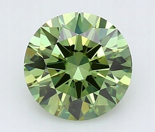 Diament laboratoryjny kolorowy 1.45ct ROUND Fancy Vivid Green VS1 (IGI)