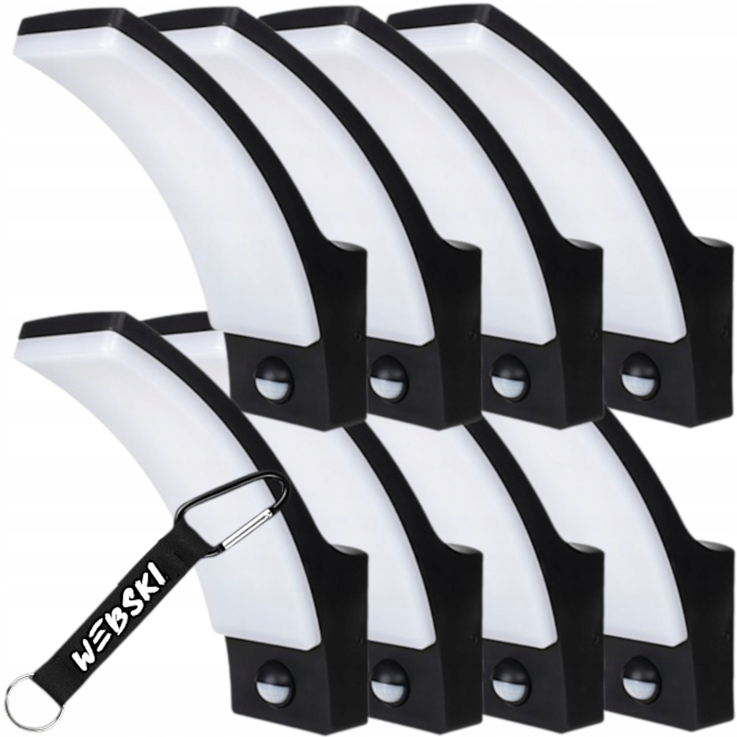 8x Nástěnné Led svítidlo Fasádní svítidlo 12W IP65 Snímač pohybu soumraku