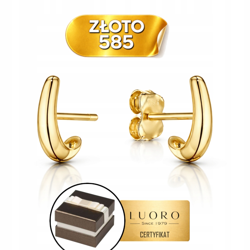 Náušnice Zlaté 585 14k Jemně Zabalené Dárek