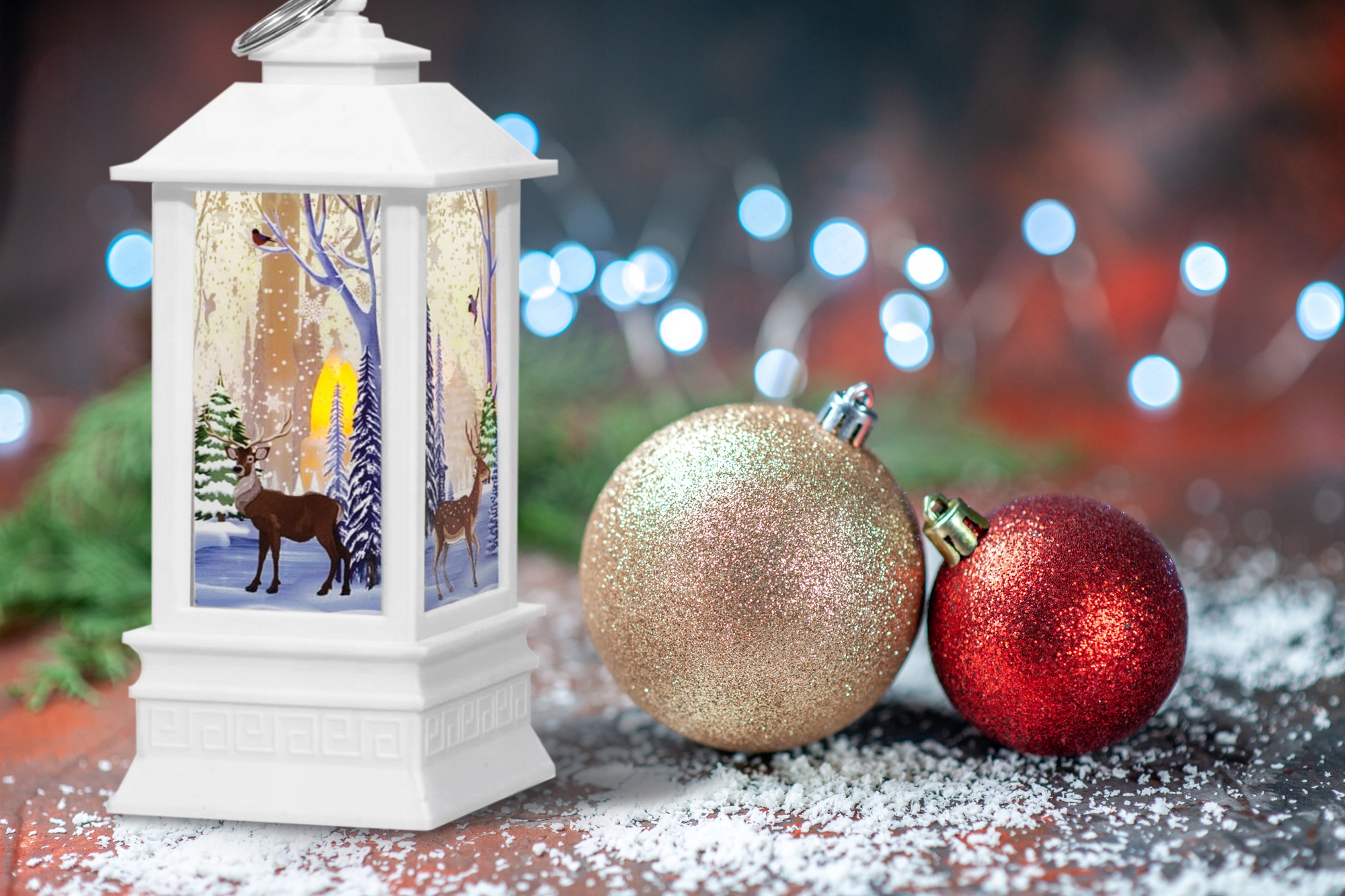 LATARENKA ŚWIĄTECZNA LED BIAŁA DEKORACJA ŚWIĄTECZNA EAN (GTIN) 5902557382774