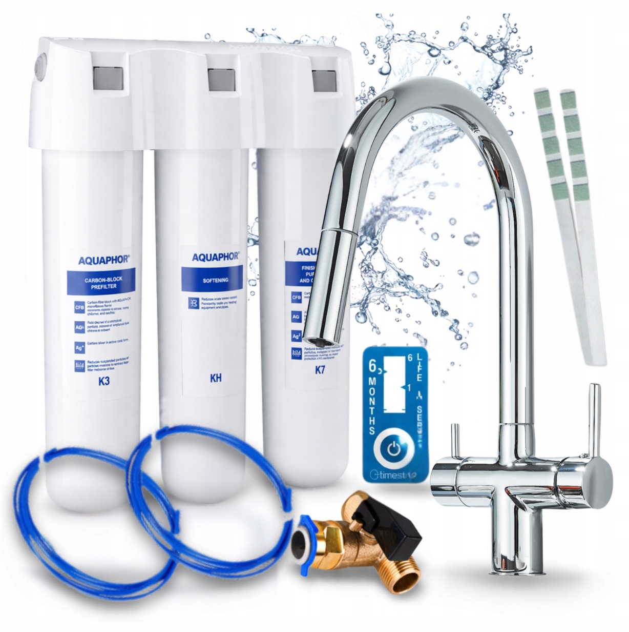 Filtr Pod Dřez Aquaphor Křišťál H A Třícestná Baterie Vytahovací Sprcha