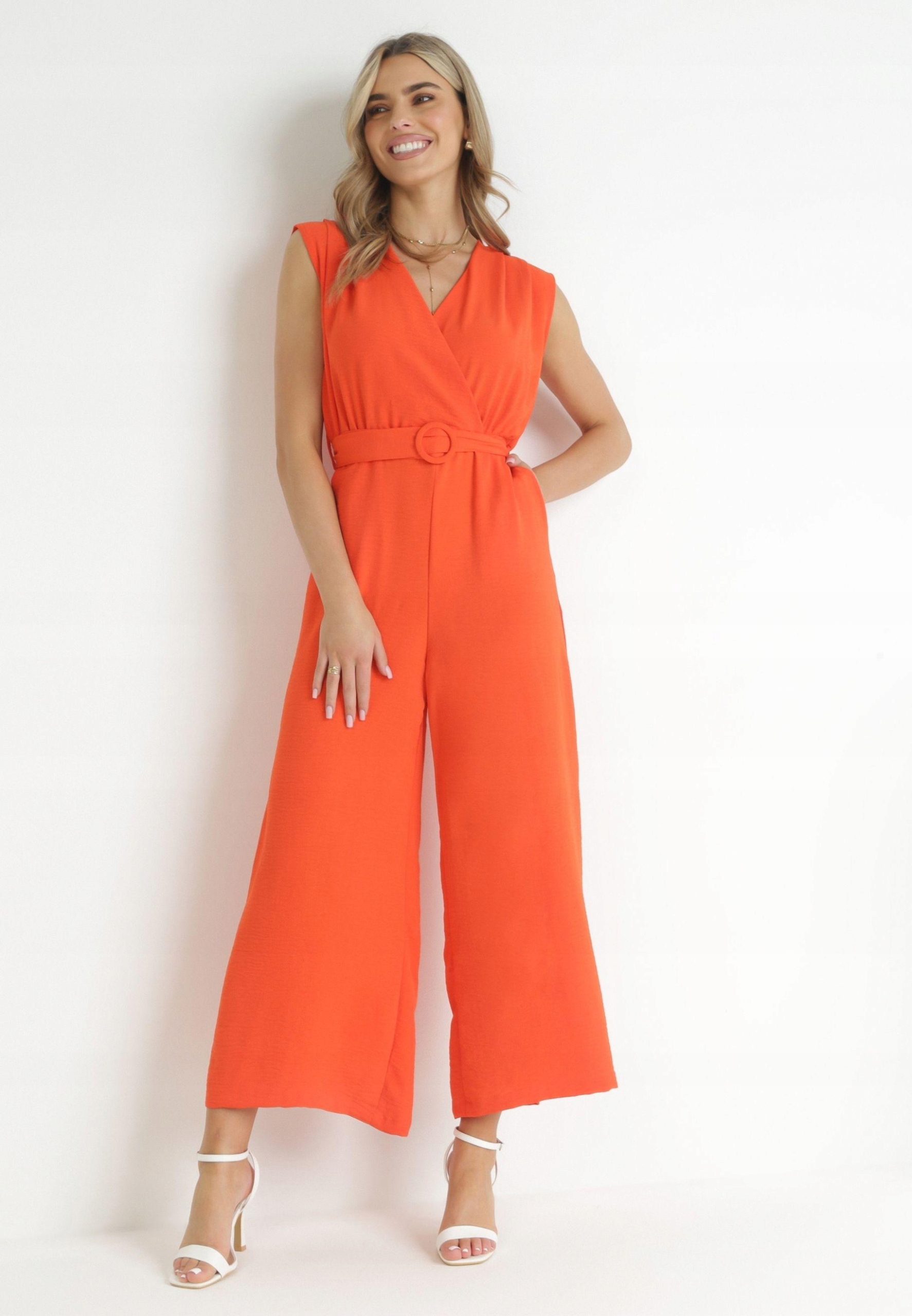 Kombinéza Casual Oranžová Elegantní s bavlnou a viskózou Born2be M/L