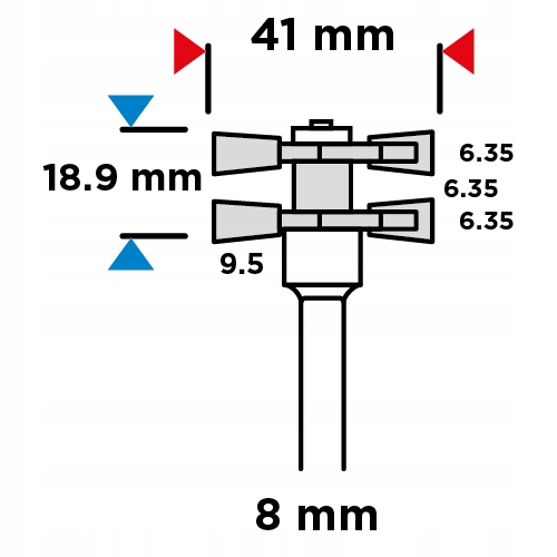 Frez do wypustów, HM, 41 x 6.35 mm, trzpień 8 mm Rodzaj frez pojedynczy
