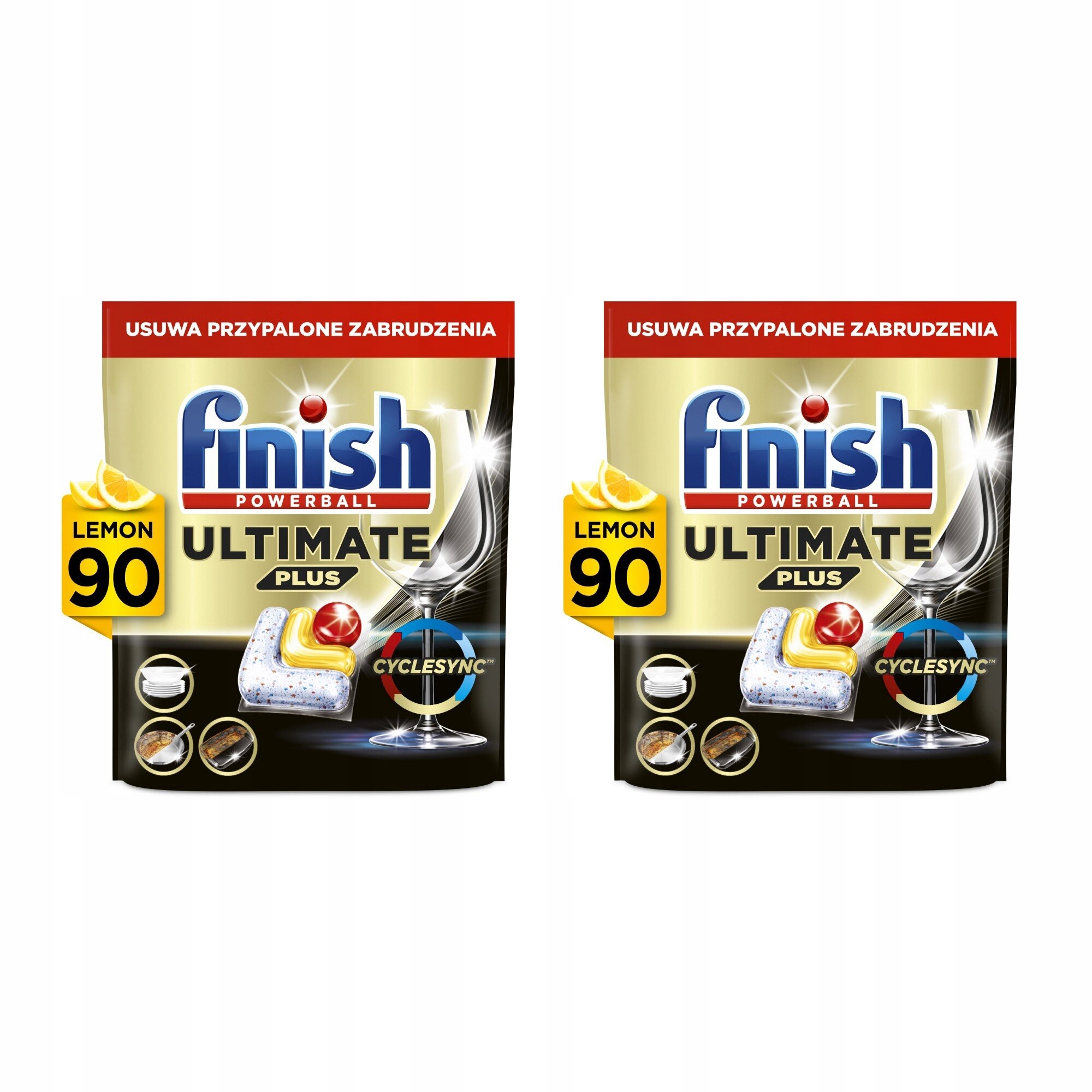 Finish Ultimate Plus All in 1 lemon Kapsułki do zmywarki 2x90 szt cytrynowe