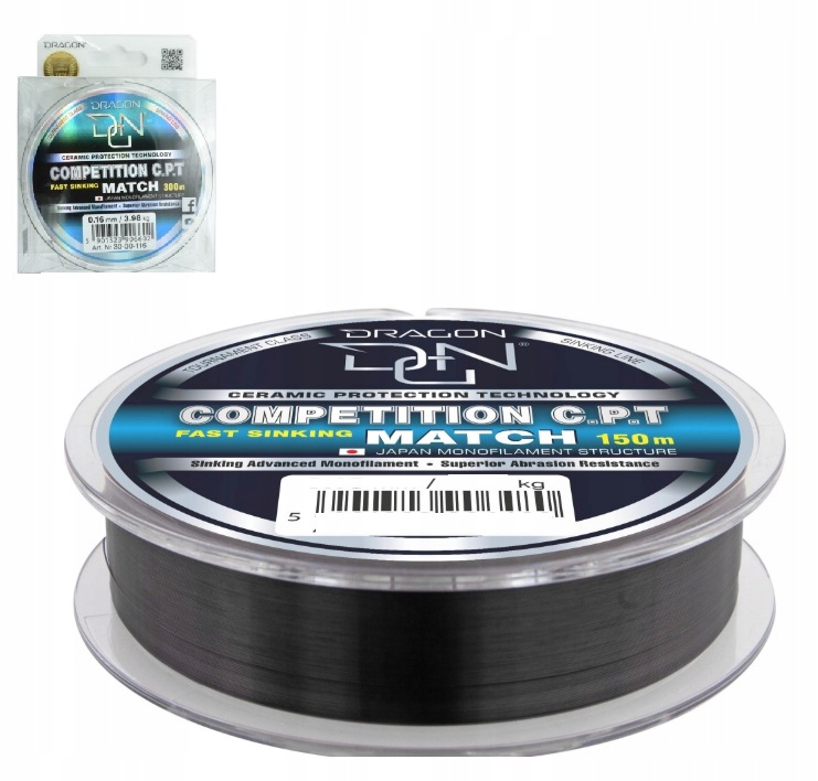 Żyłka Dragon Competition Cpt Fast Sinking Match 0,18mm/300m/4,92kg Czarna