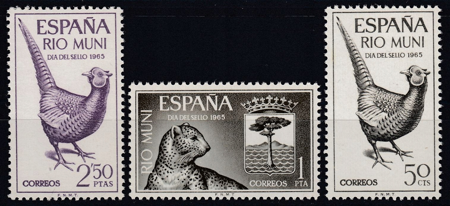 RIO MUNI - 1965 - Mi 66-68 - FAUNA, HERBY xx