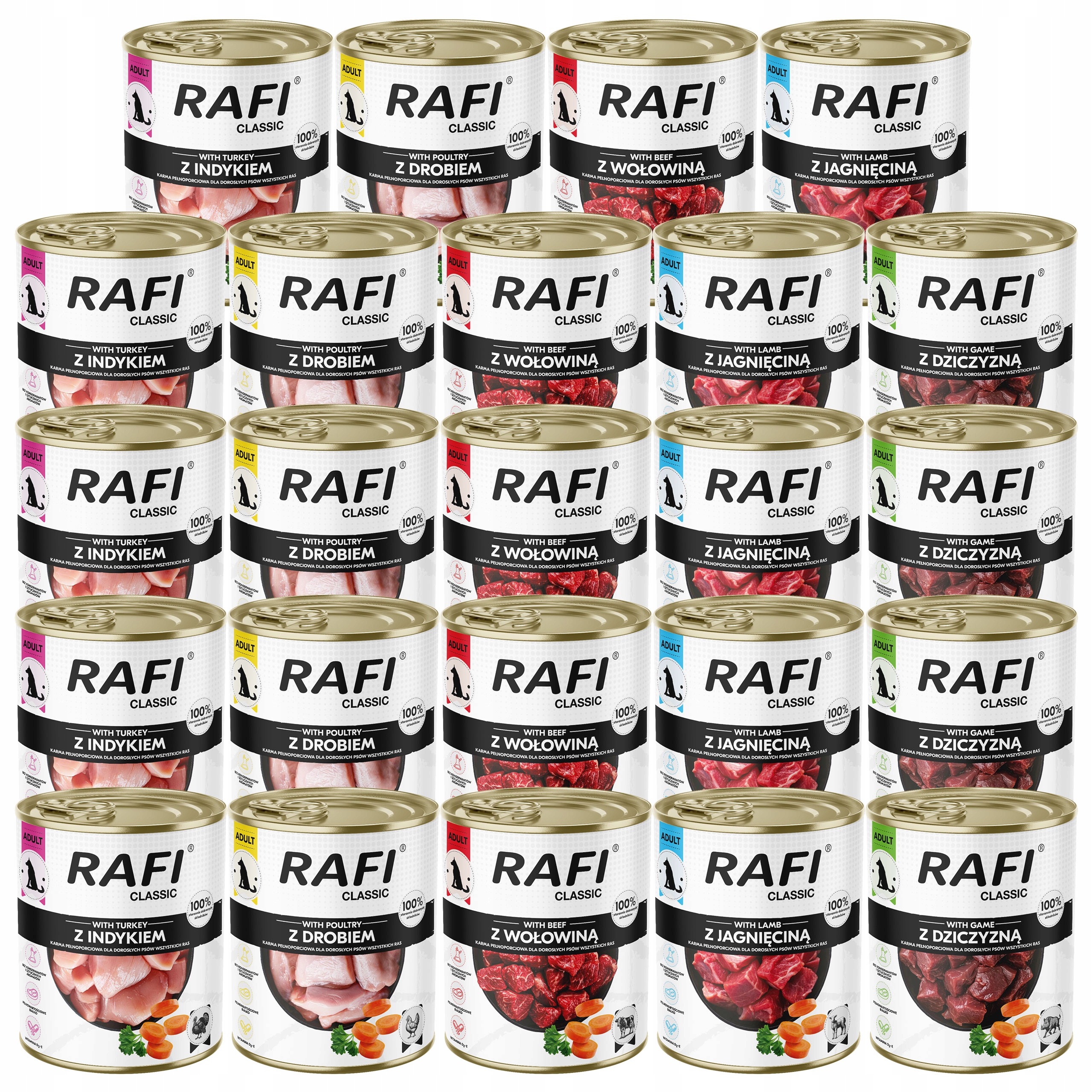 Levně Dolina Noteci Rafi Classic krmivo pro psy mix chutí 24 x 800 g