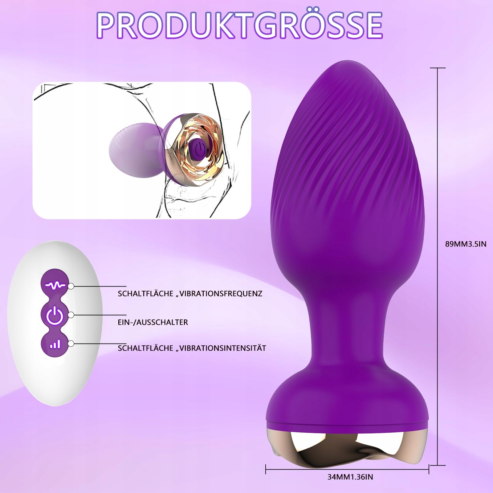 ANALVIBRATOREN Wibrator Analny Dla Kobiet I Mężczyzn Z Pilotem 10 Trybów — miniatura 5