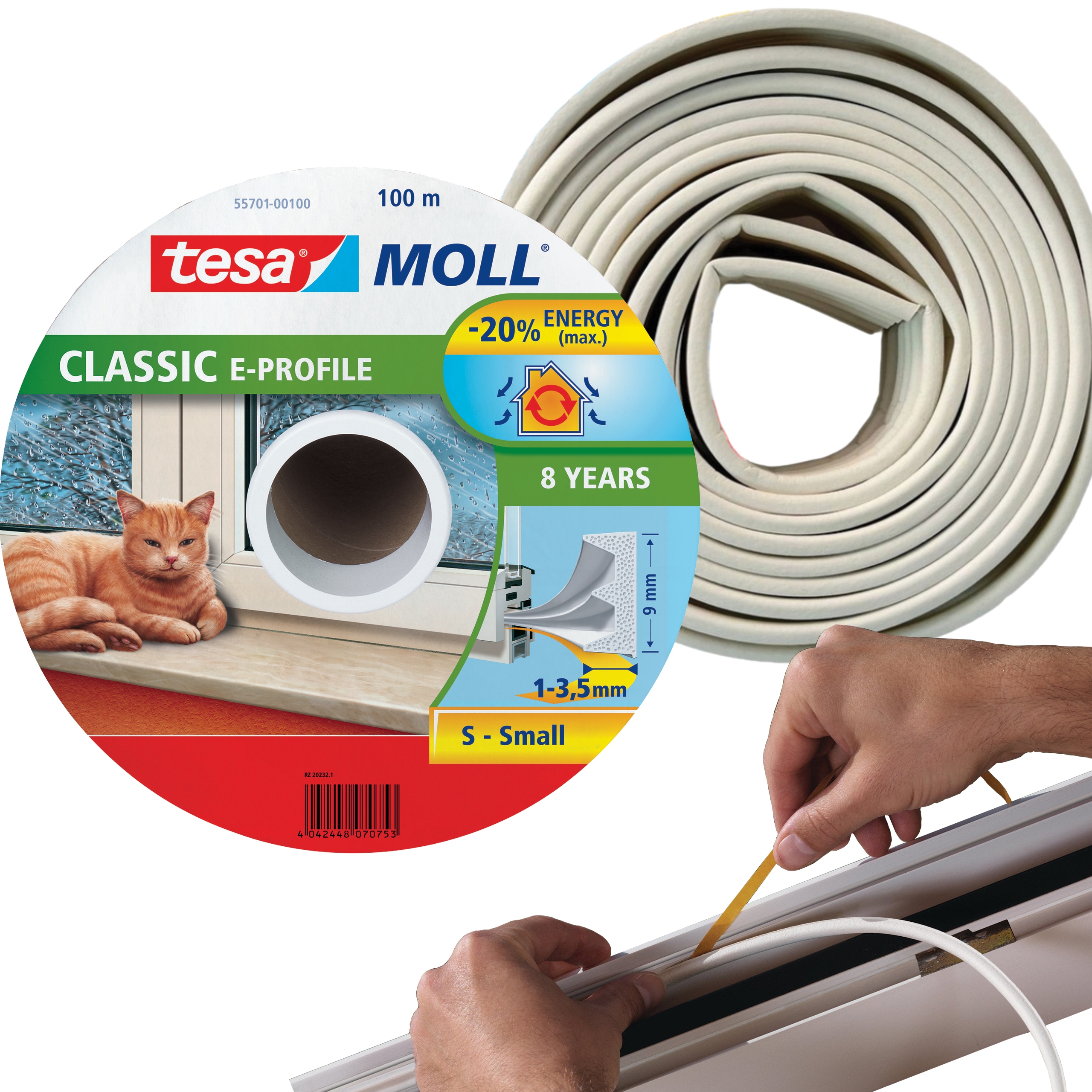 Samolepicí těsnění oken Tesa 100 m bílé