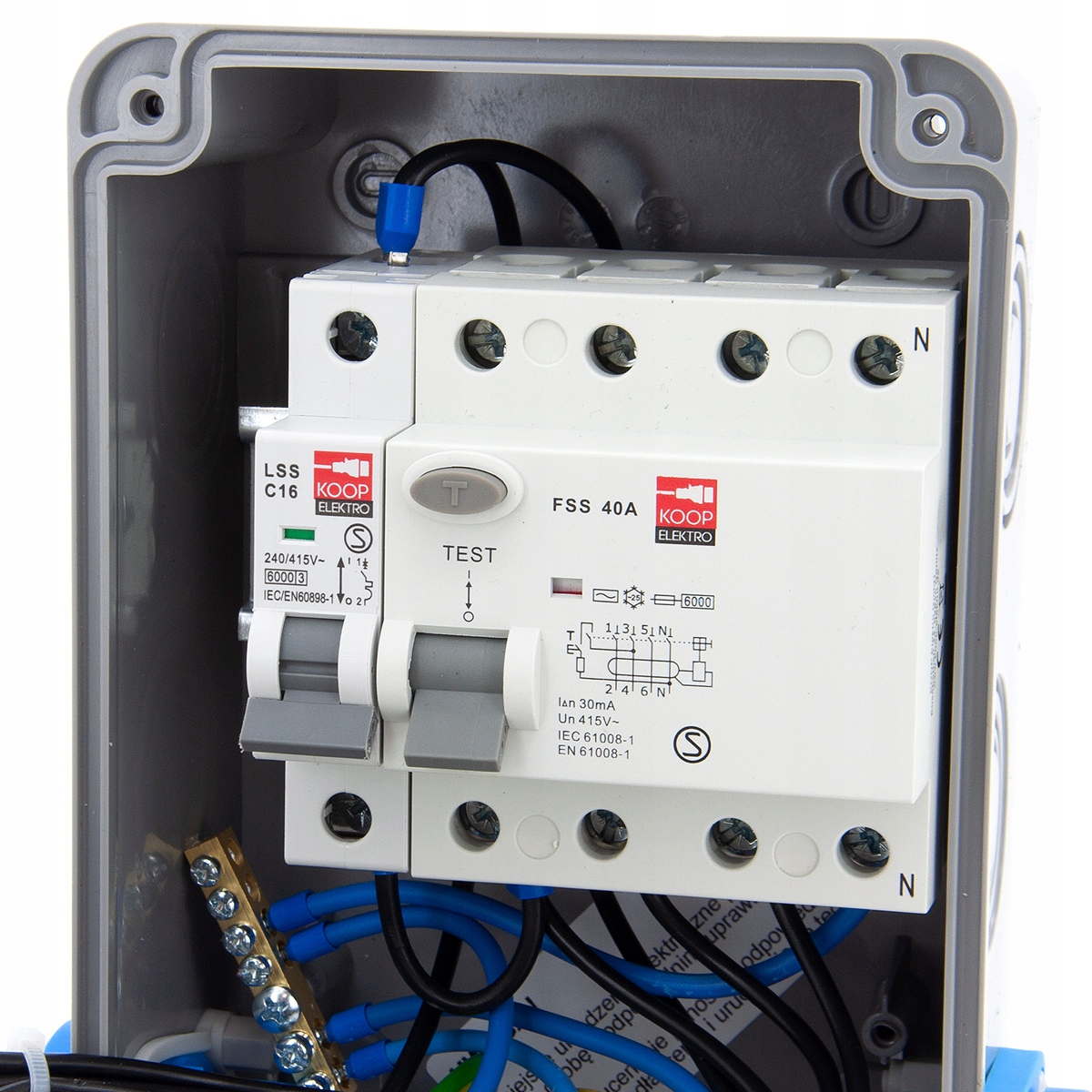 ROZDZIELNICA BUDOWLANA ZABEZPIECZENIA + RÓŻNICÓWKA Marka ELS Elektrotechnika